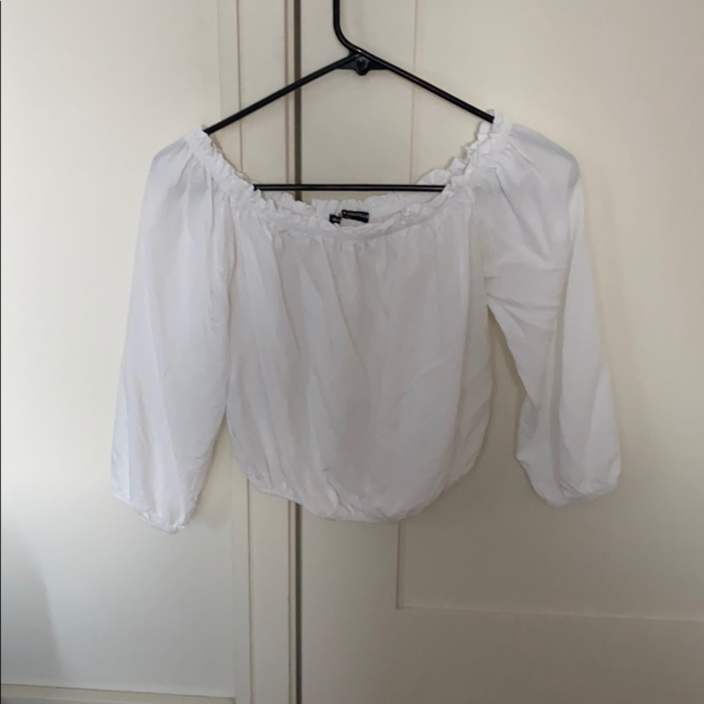 Brandy Melville White Maura Off the Shoulder Top